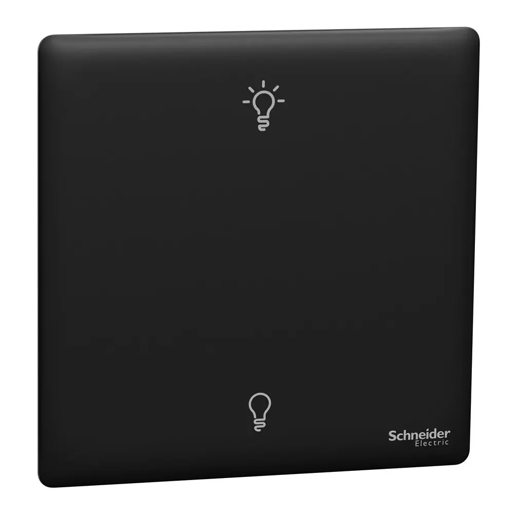 Schneider Electric Unica X Series Universal Push Button Dimmer Jet Black Color 1 Gang and 250 W Power Rating, NUX31RUD250_JB
