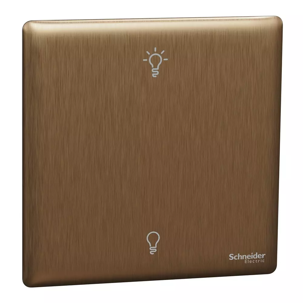 Schneider Electric Unica X Series Universal Push Button Dimmer Dark Bronze Color 1 Gang and 250 W Power Rating, NUX31RUD250_DB