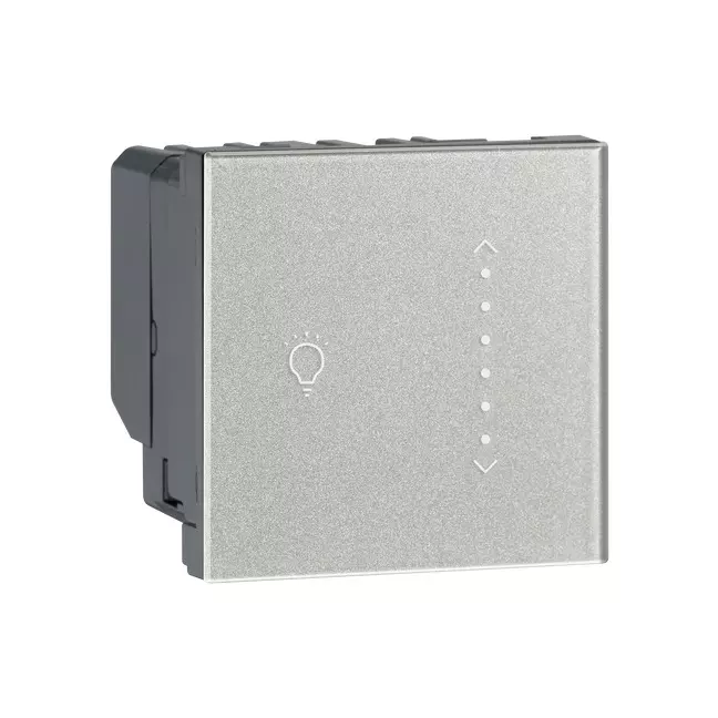 Legrand Universal LED Touch Scroll Dimmer Myrius Silver 2 Module 300 W, 6793 15
