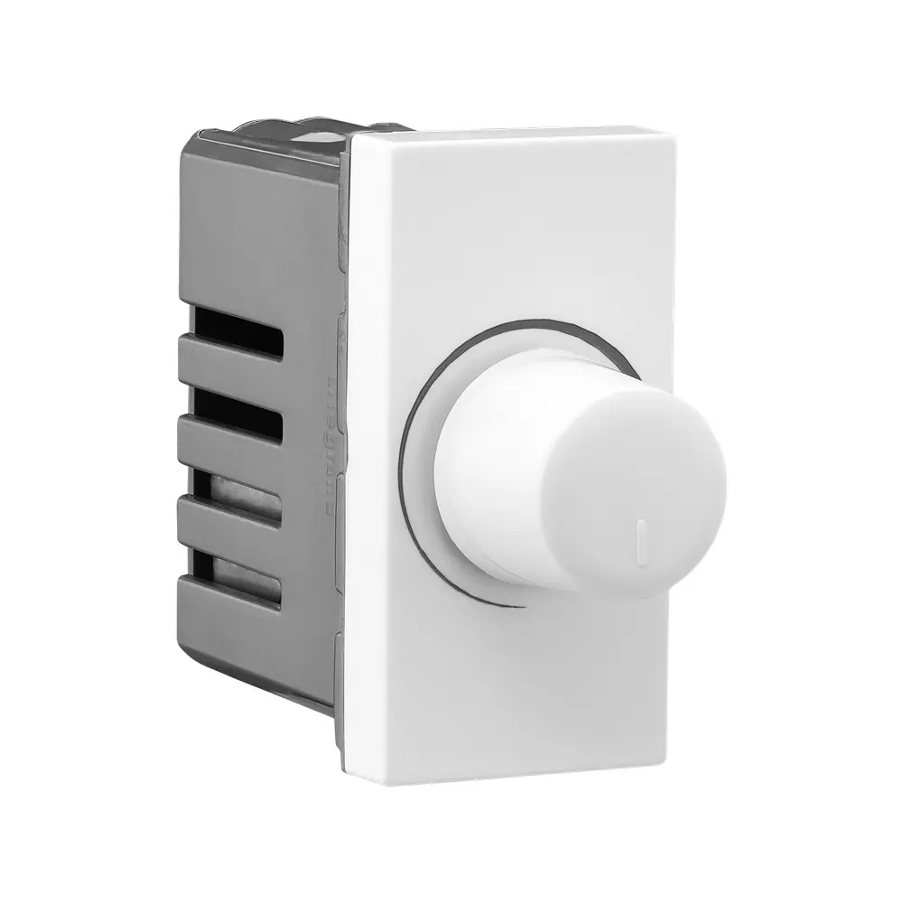 Legrand Rotary Dimmer Allzy 400 W 1 Module Glossy White, 6811 43 (Pack of 5 Pcs)