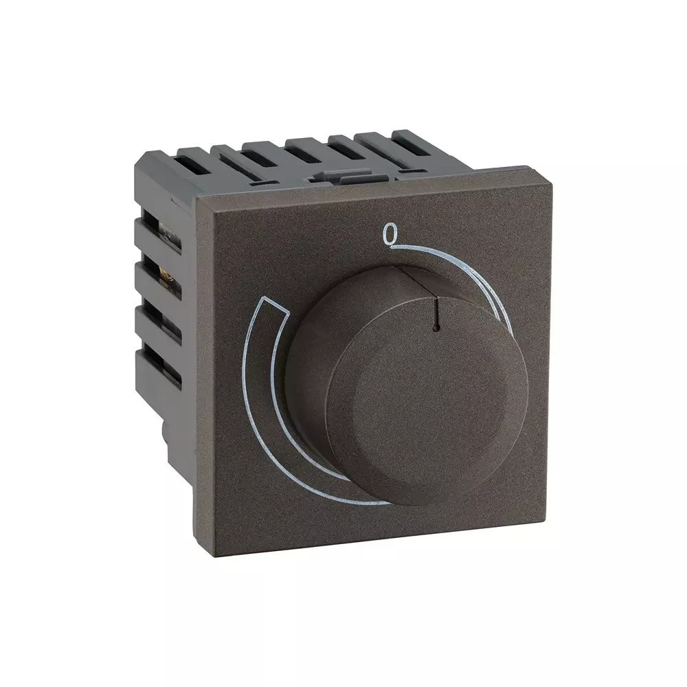 Legrand Rotary Light Dimmer Myrius Charcoal Grey 2 Module 500 W, 6794 37 (Pack of 10)