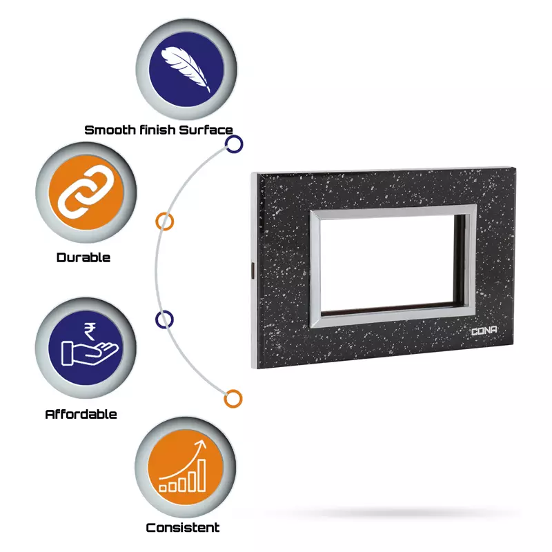 Cona 14904 Black Granite  1 Module Pack of 3