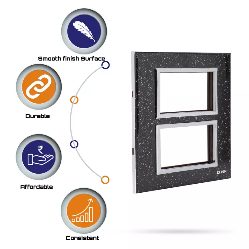 Cona 14909 Black Granite  1 Module Pack of 3