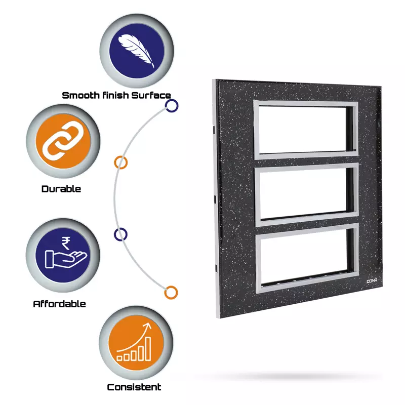 Cona 14918 Black Granite  1 Module Pack of 3