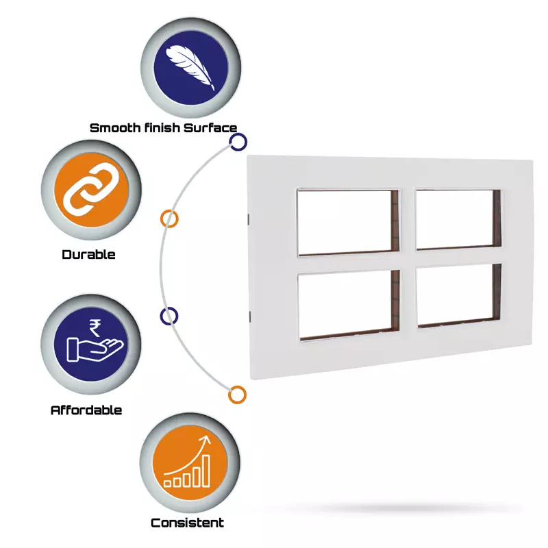 Cona Platinum Modular Plate White 1 Module, 14816