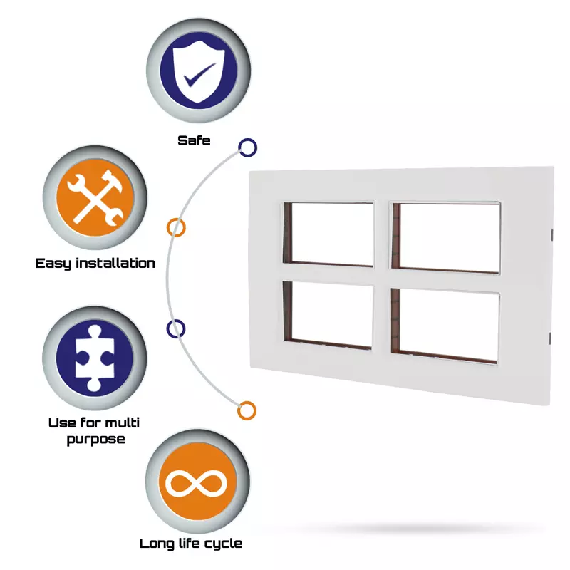Cona Platinum Modular Plate White 1 Module, 14816
