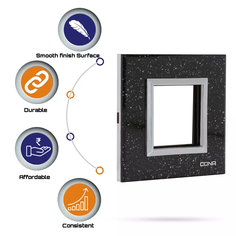 Cona 14902 Black Granite  1 Module Pack of 3
