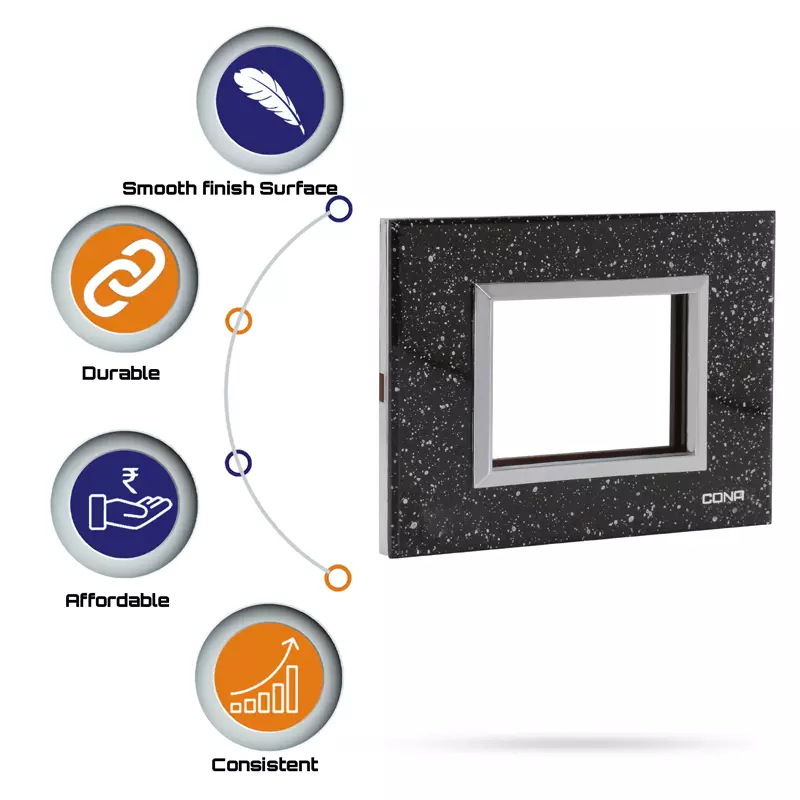 Cona 14903 Black Granite  1 Module Pack of 2