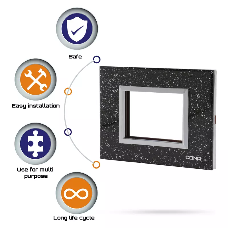 Cona 14903 Black Granite  1 Module Pack of 3