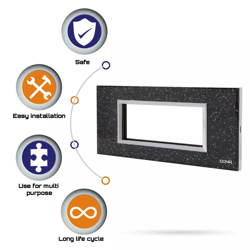 Cona 14906 Black Granite  1 Module Pack of 2
