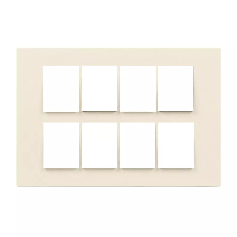 Goldmedal Curve Cristallo Cover Plate with Mounting Frames 264x151 mm Size 16 Module Mettalik Ocean Pearl for Commecial and Industrial Use, 41601