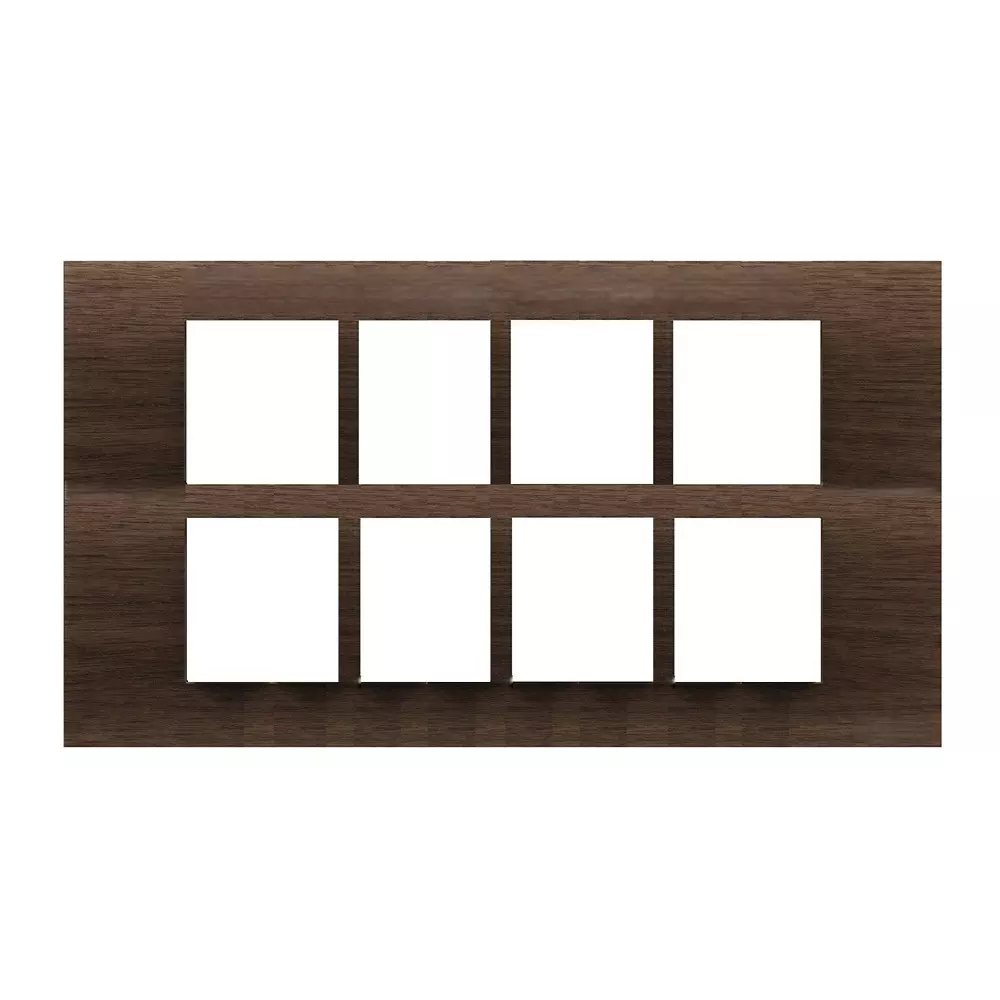 Goldmedal Curve Cristallo Cover Plate with Mounting Frames 264x151 mm Size 16 Module Wood - Fumed Oak for Commecial and Industrial Use, 41601