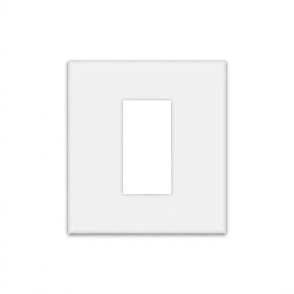 Goldmedal Curve Cristallo Cover Plate with Mounting Frames 92x86 mm Size 1 Module White Jazz for Commecial and Industrial Use, 40101