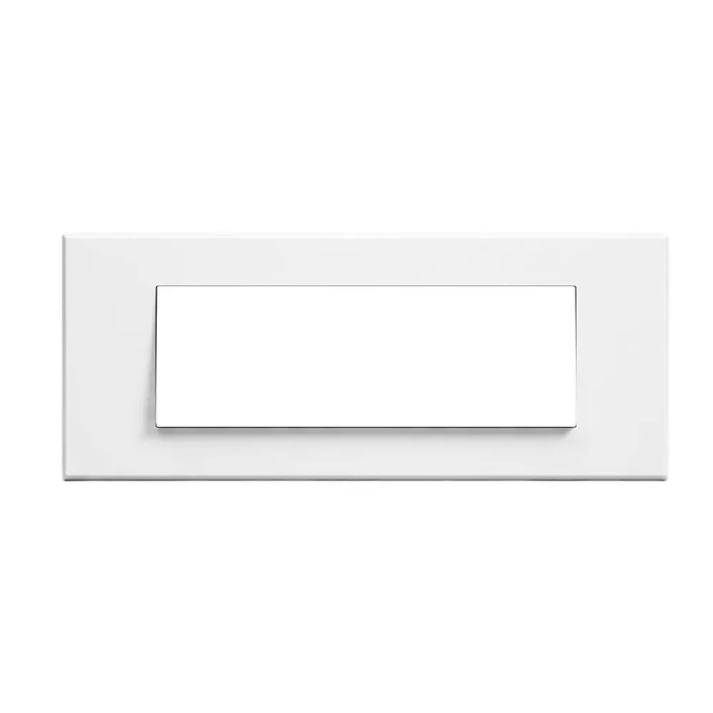Goldmedal Curve Cristallo Cover Plate with Mounting Frames 248x86 mm Size 8 Module White Jazz for Commecial and Industrial Use, 42801