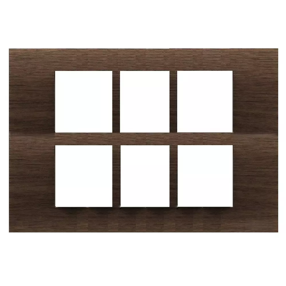 Goldmedal Curve Cristallo Cover Plate with Mounting Frames 222x151 mm Size 12 Module Wood - Fumed Oak for Commecial and Industrial Use, 41201