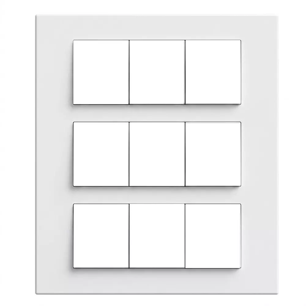 Goldmedal Curve Cristallo Cover Plate with Mounting Frames 223x217 mm Size 18 Module White Jazz for Commecial and Industrial Use, 41801
