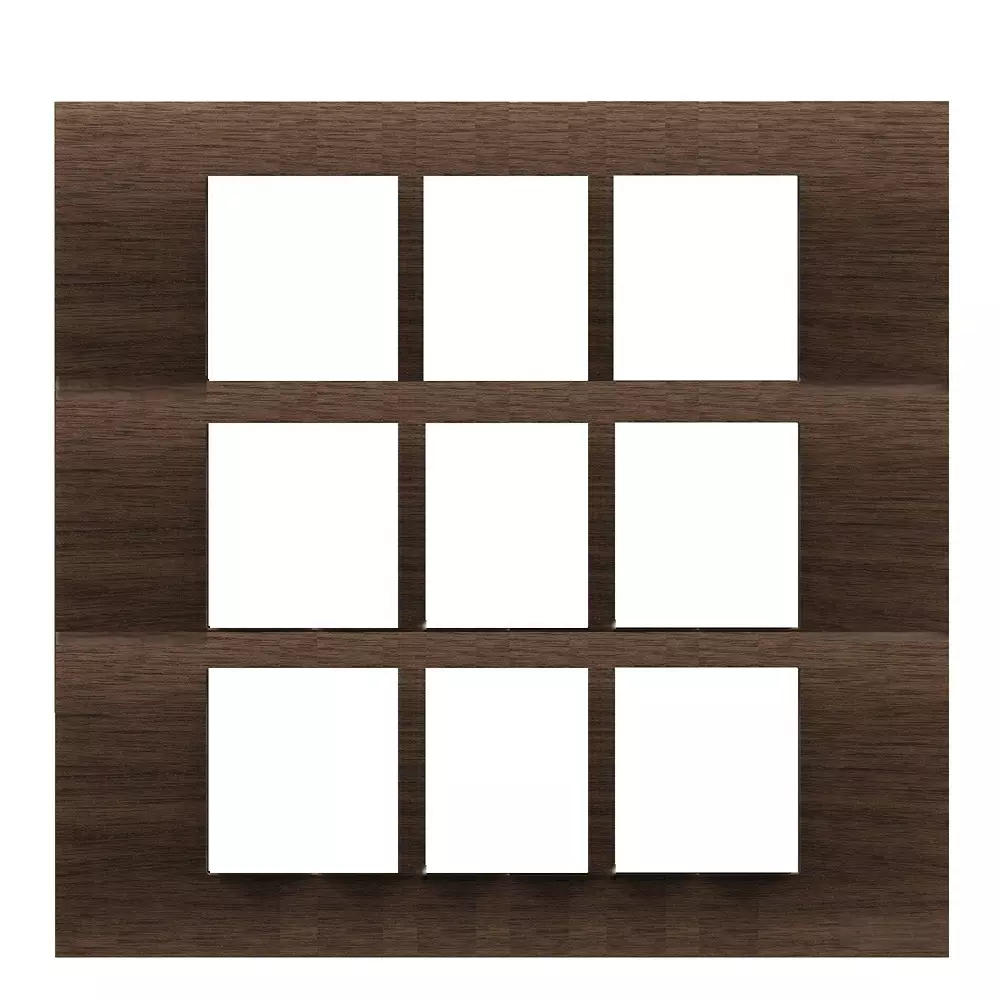 Goldmedal Curve Cristallo Cover Plate with Mounting Frames 223x217 mm Size 18 Module Wood - Fumed Oak for Commecial and Industrial Use, 41801