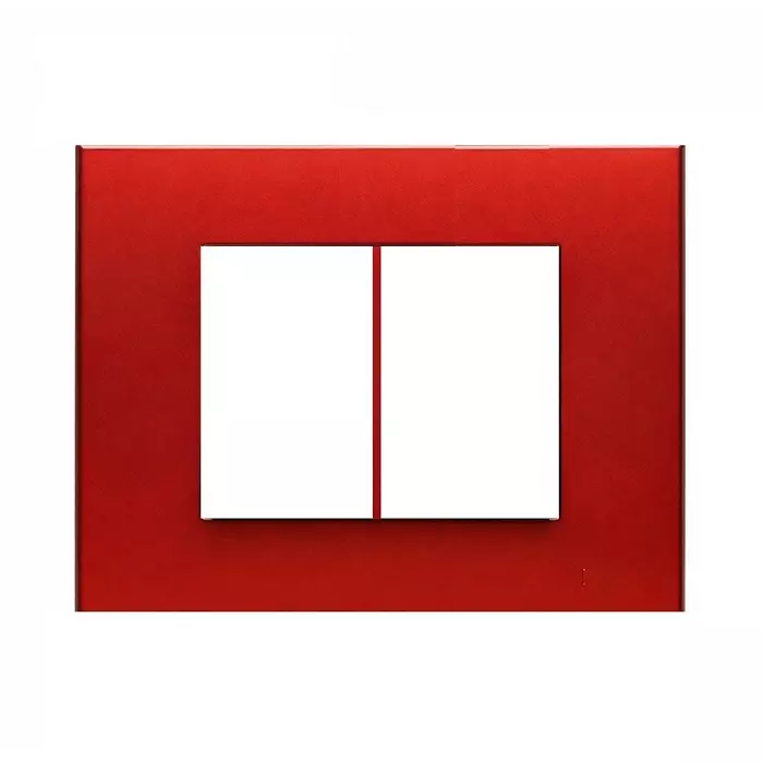 Goldmedal Curve Cristallo Cover Plate with Mounting Frames 150x86 mm Size 4 Module Twixos - Valentine Wine for Commecial and Industrial Use, 40401