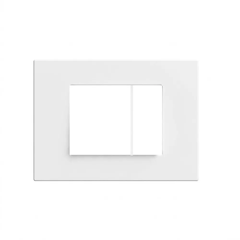 Goldmedal Curve Cristallo Cover Plate with Mounting Frames 122x86 mm Size 3 Module White Jazz for Commecial and Industrial Use, 43301