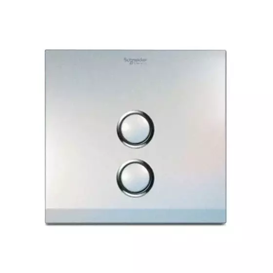 Schneider Electric ULTI Impress Push-Push Switch Cover 2 Gang Polycarbonate Pearl White, UC22SW/P>XPW-OS