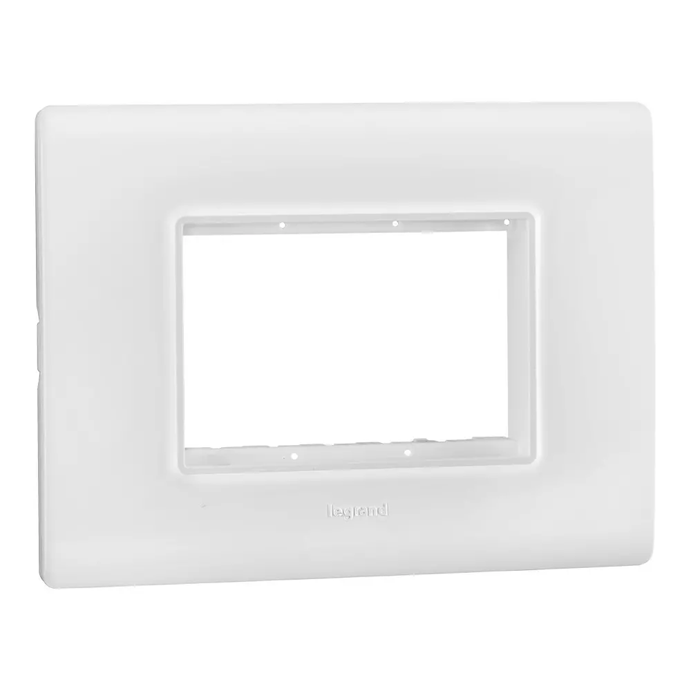 Legrand Cover Plate with Support Frame Allzy White 3 Module, 6813 02 (Pack of 10)