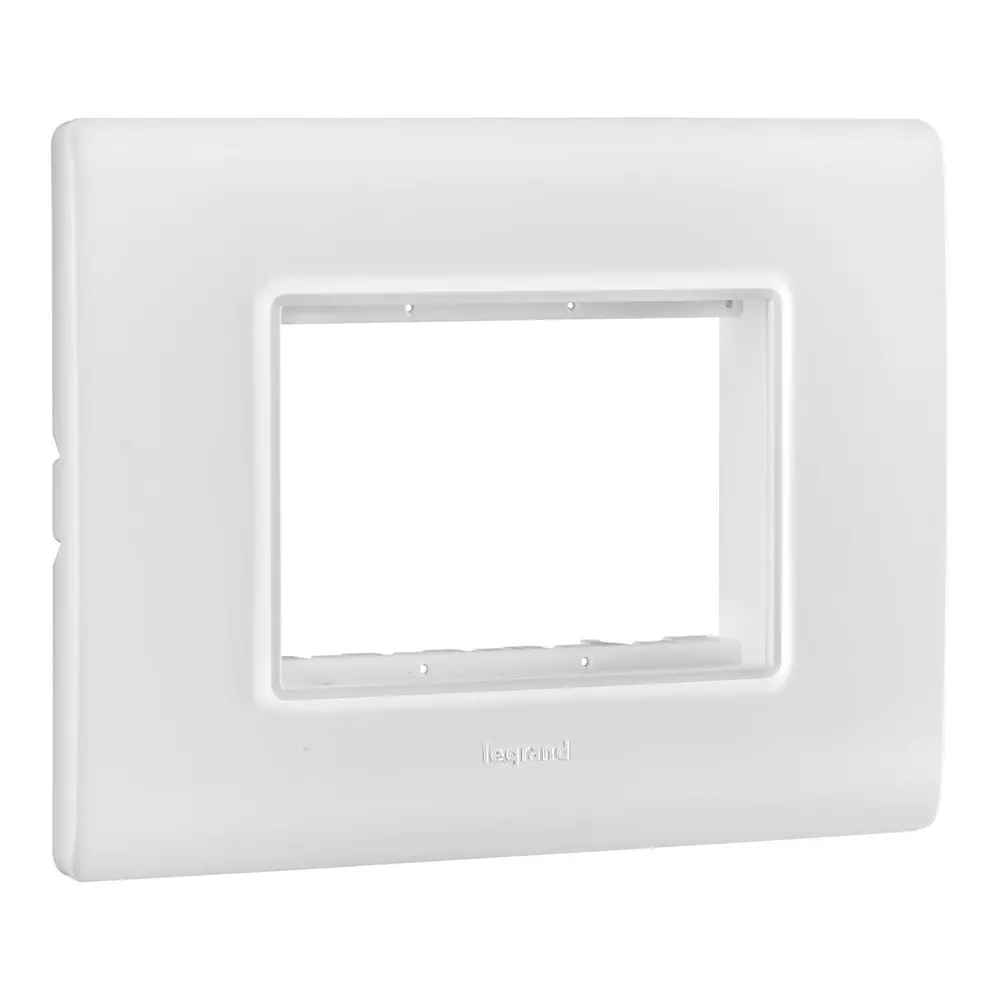 Legrand Cover Plate with Support Frame Allzy White 3 Module, 6813 02 (Pack of 10)