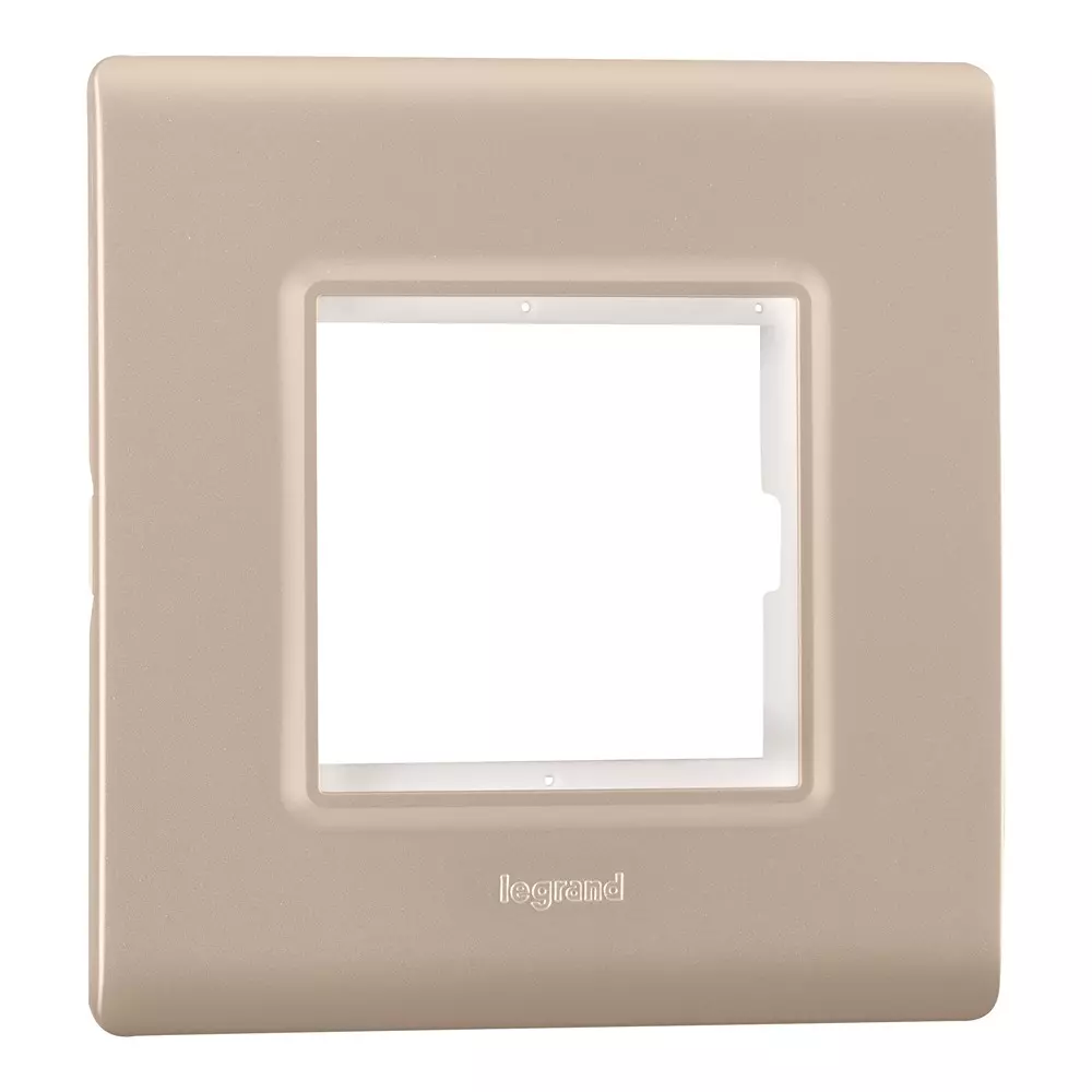 Legrand Cover Plate with Support Frame Allzy Aluminium Champagne