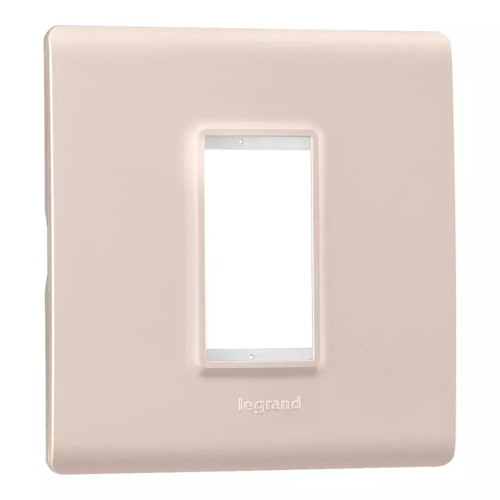 Legrand Cover Plate with Support Frame Allzy Rose Gold 1 Module, 6813 55 (Pack of 20)