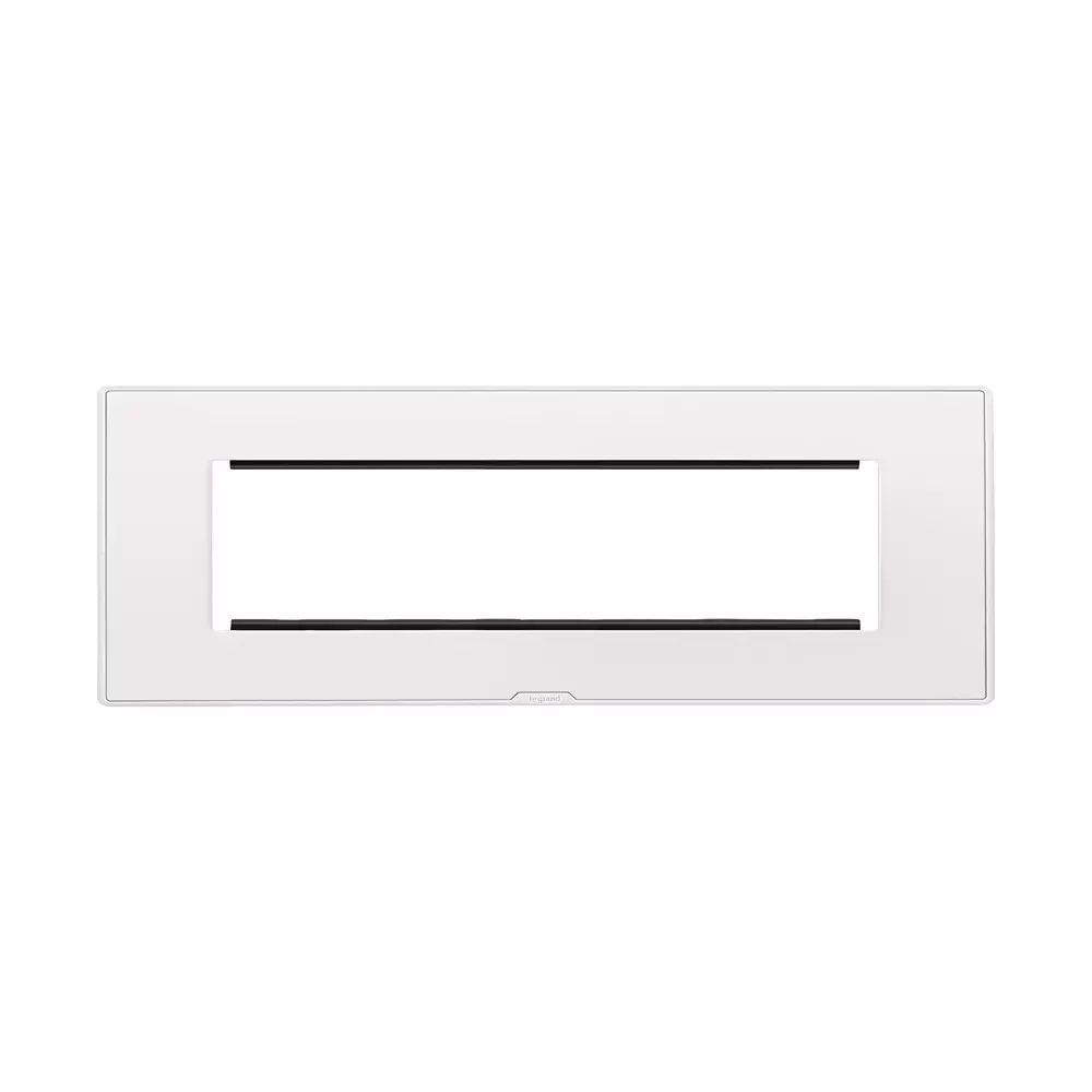 Legrand Cover Plate with Support Frame Myrius Classic White 8 Module, 6795 08 (Pack of 5)