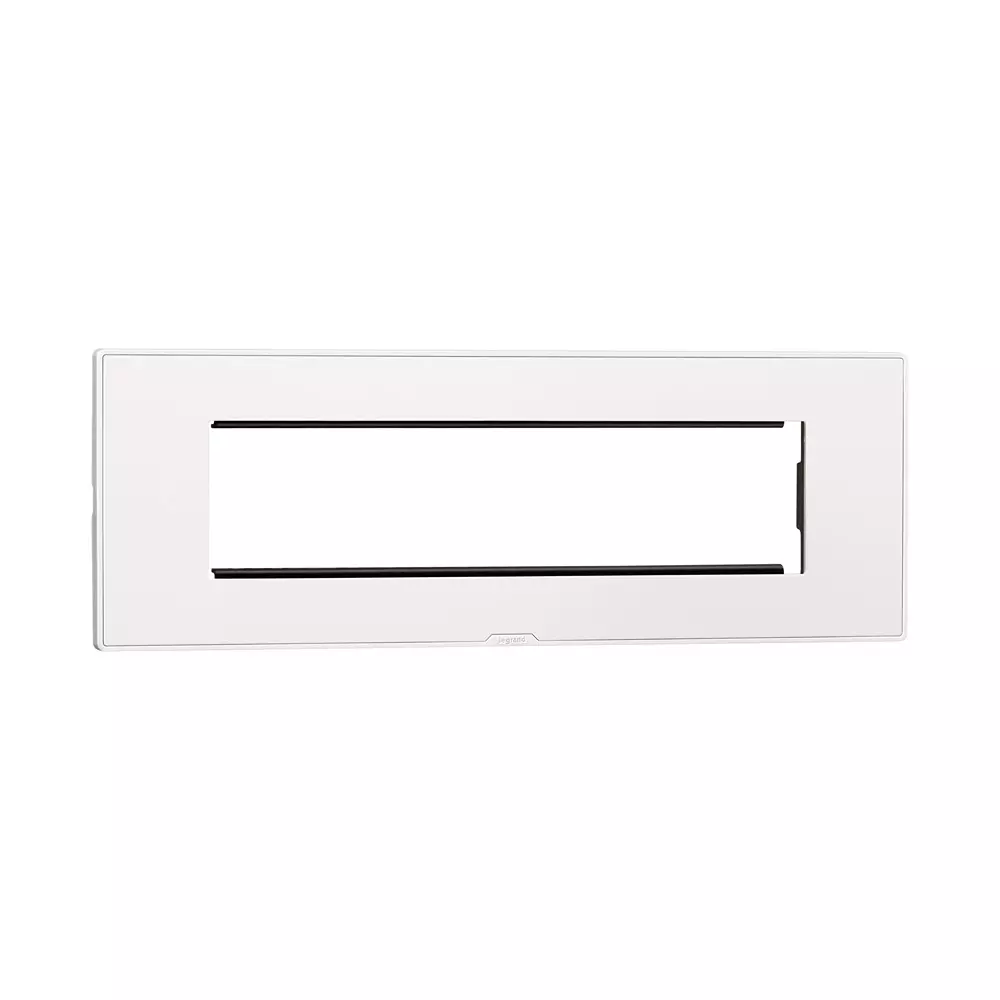 Legrand Cover Plate with Support Frame Myrius Classic White 8 Module, 6795 08 (Pack of 5)