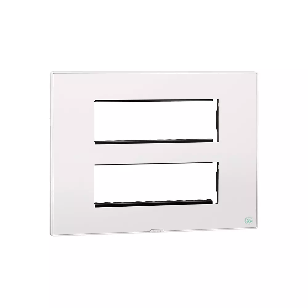 Legrand Anti-Bacterial Cover Plate with Support Frame Myrius Classic White 12 Module, 6793 52 (Pack of 10)