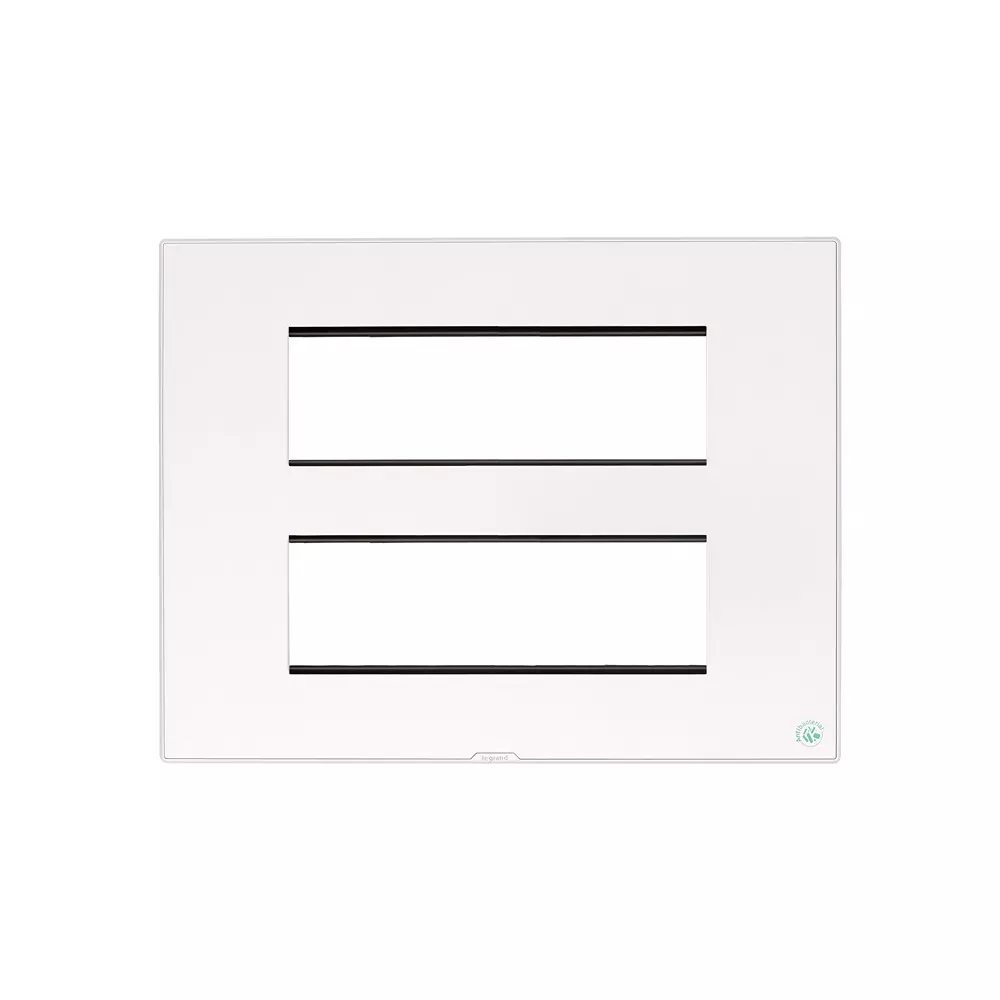 Legrand Anti-Bacterial Cover Plate with Support Frame Myrius Classic White 12 Module, 6793 52 (Pack of 10)