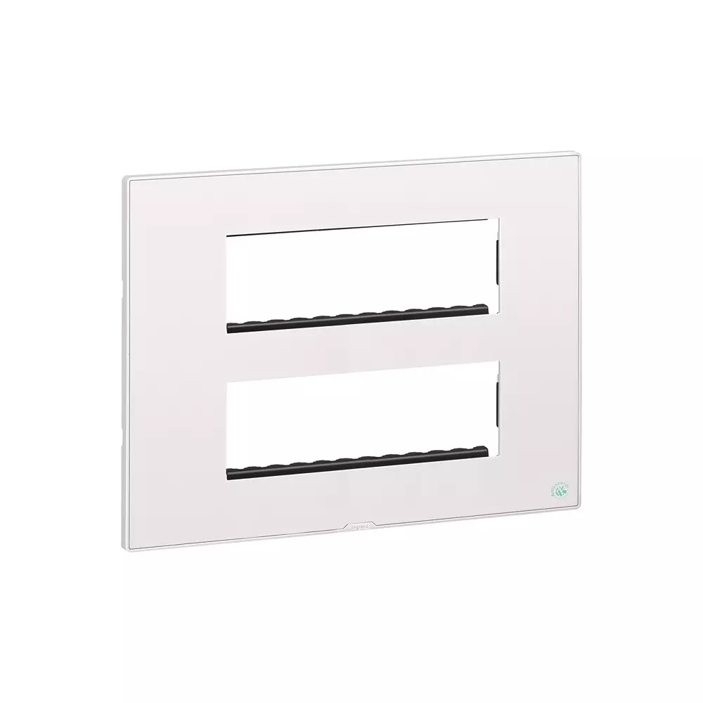 Legrand Anti-Bacterial Cover Plate with Support Frame Myrius Classic White 12 Module, 6793 52 (Pack of 10)