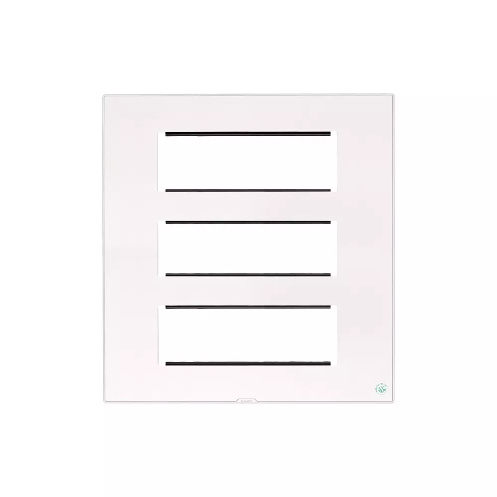 Legrand Anti-Bacterial Cover Plate with Support Frame Myrius Classic White 18 Module, 6793 58 (Pack of 10)