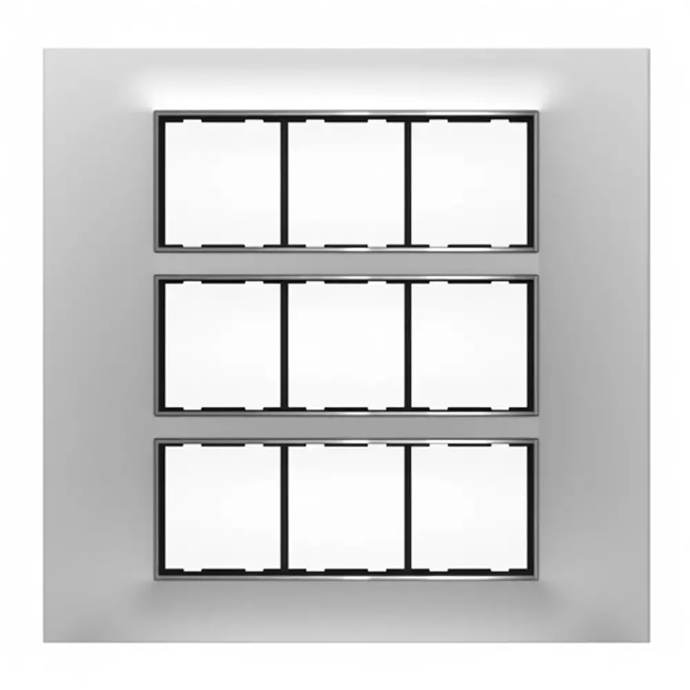 K9 Euro Cover Plate With Base Frame Chromeline 18 Module White, 9179 (Pack of 5)