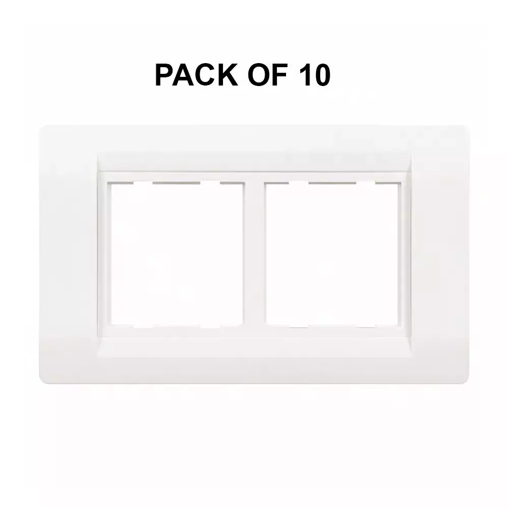 K9 Euro Cover Plate With Base Frame 4 Module White, W-9063U (Pack of 10)