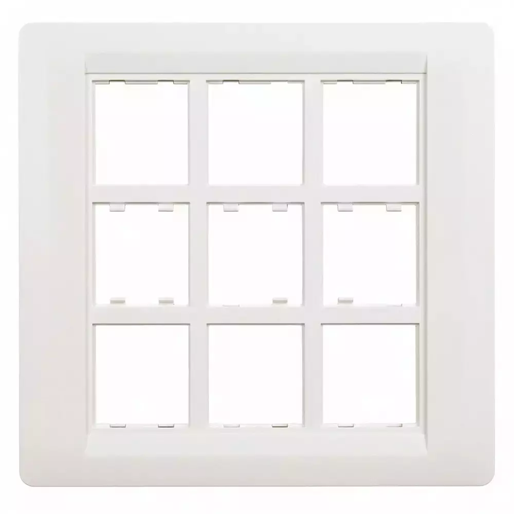 K9 Euro Cover Plate With Base Frame 18 Module White, W-9068U (Pack of 5)
