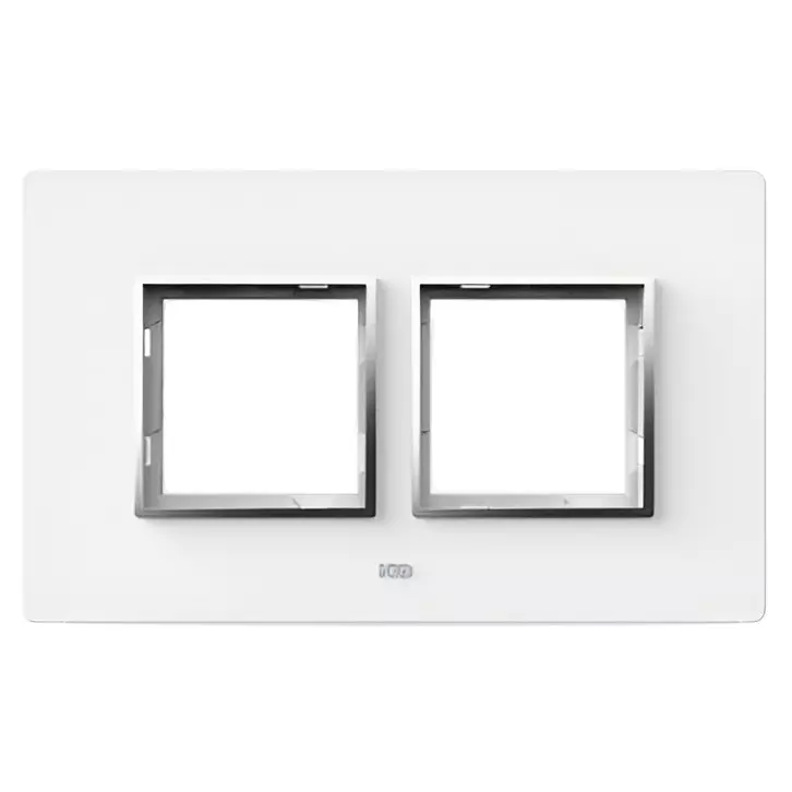 K9 Evoq Cover Plate With Base Frame Stella Chrome 4 Module White, 9464 (Pack of 10)