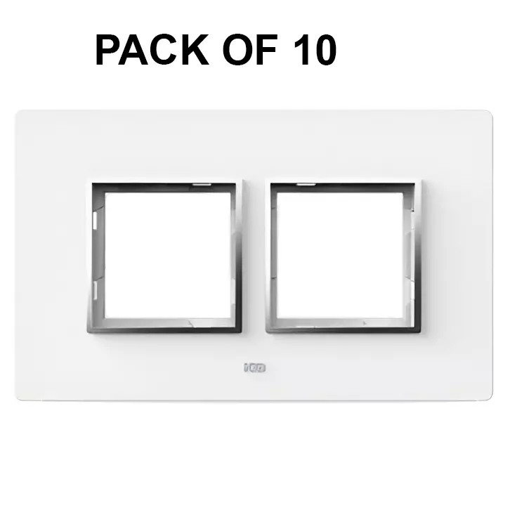 K9 Evoq Cover Plate With Base Frame Stella Chrome 4 Module White, 9464 (Pack of 10)