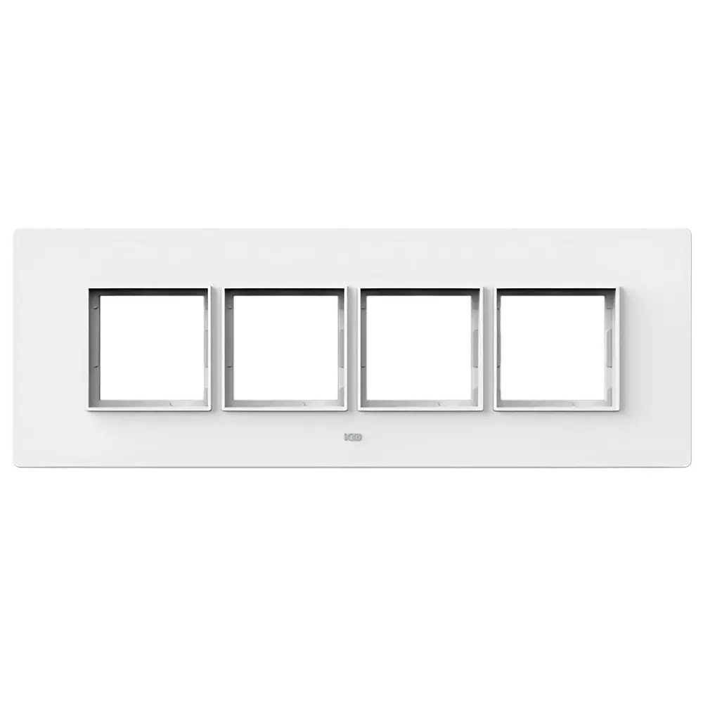 K9 Evoq Cover Plate With Base Frame Vogue 8 Module (Horizontal) White, 9476 (Pack of 10)