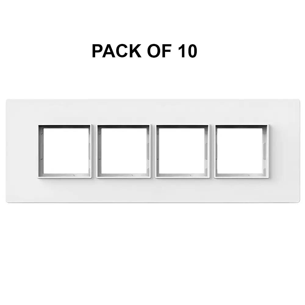 K9 Evoq Cover Plate With Base Frame Vogue 8 Module (Horizontal) White, 9476 (Pack of 10)