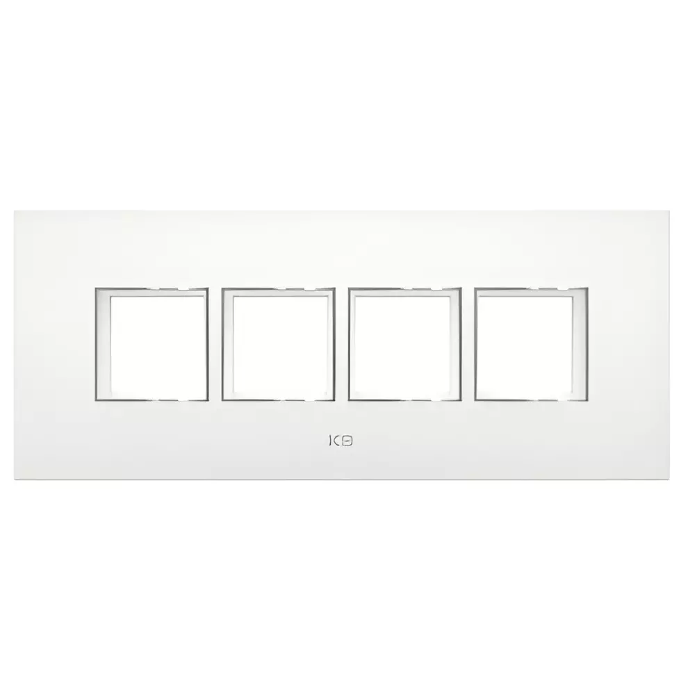 K9 Evoq Cover Plate With Base Frame Delta Chrome 8 Module White, 9326 (Pack of 10)