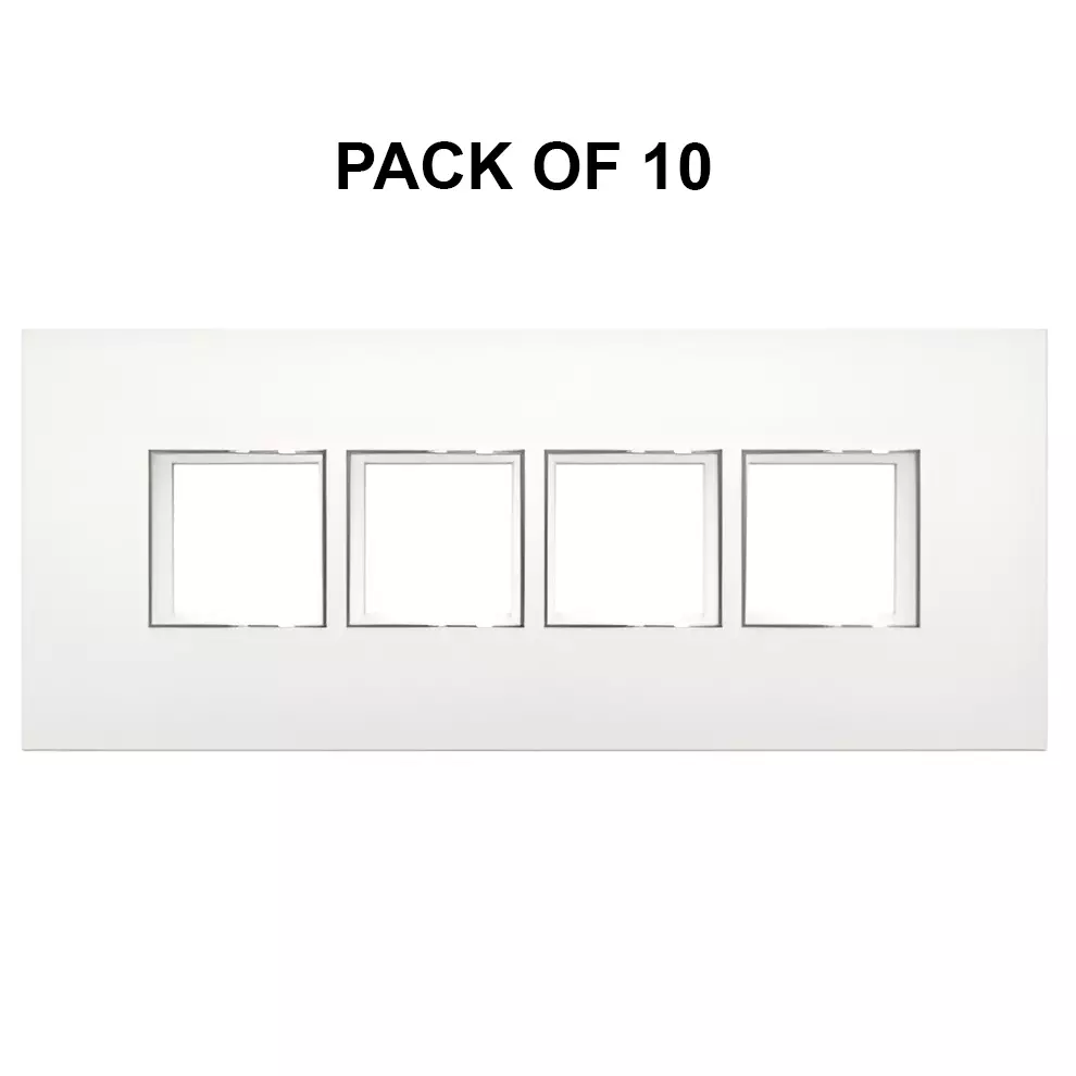 K9 Evoq Cover Plate With Base Frame Delta Chrome 8 Module White, 9326 (Pack of 10)