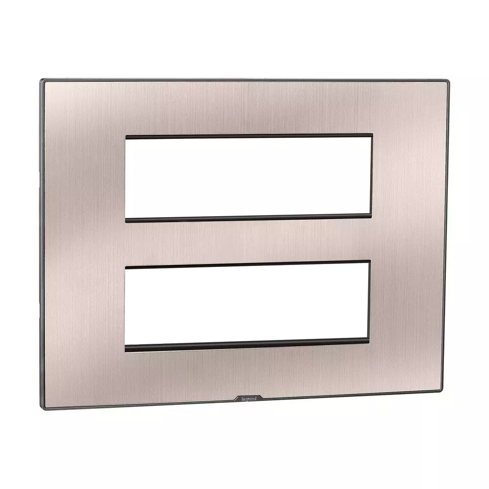 Legrand Myrius Series 12 M Modular Cover Plate with Frame High Grade Polycarbonate Pearl Champagne, 6795 72