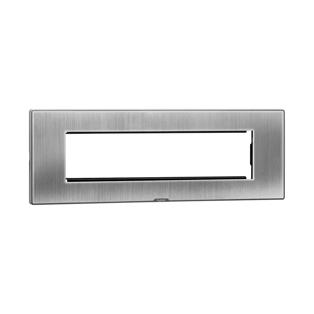Legrand Myrius Series 8 M Modular Cover Plate with Frame High Grade Polycarbonate Sonic Silver, 6795 88