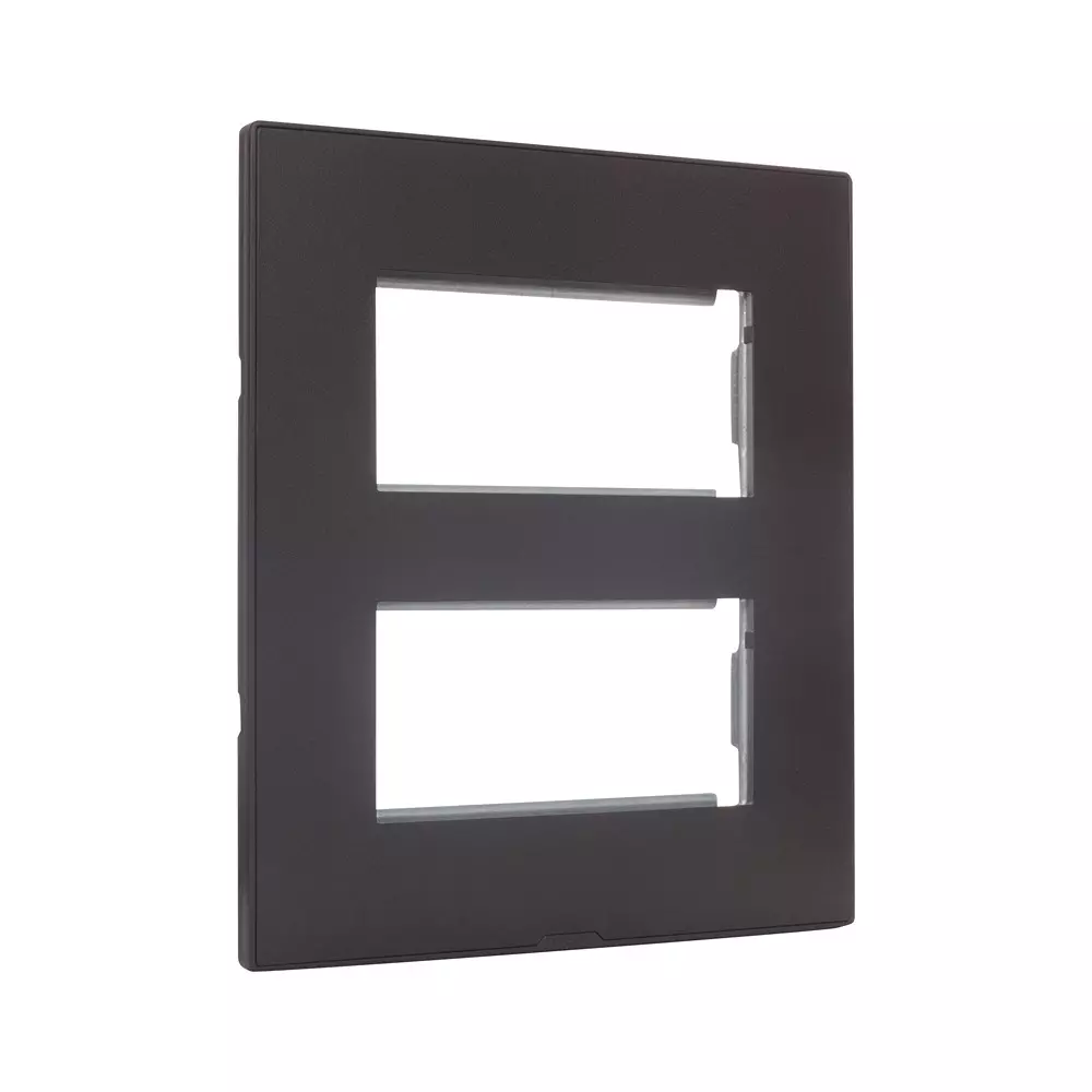 Legrand Myrius Series 2x4 M Modular Cover Plate with Frame High Grade Polycarbonate Charcoal Grey, 6797 09