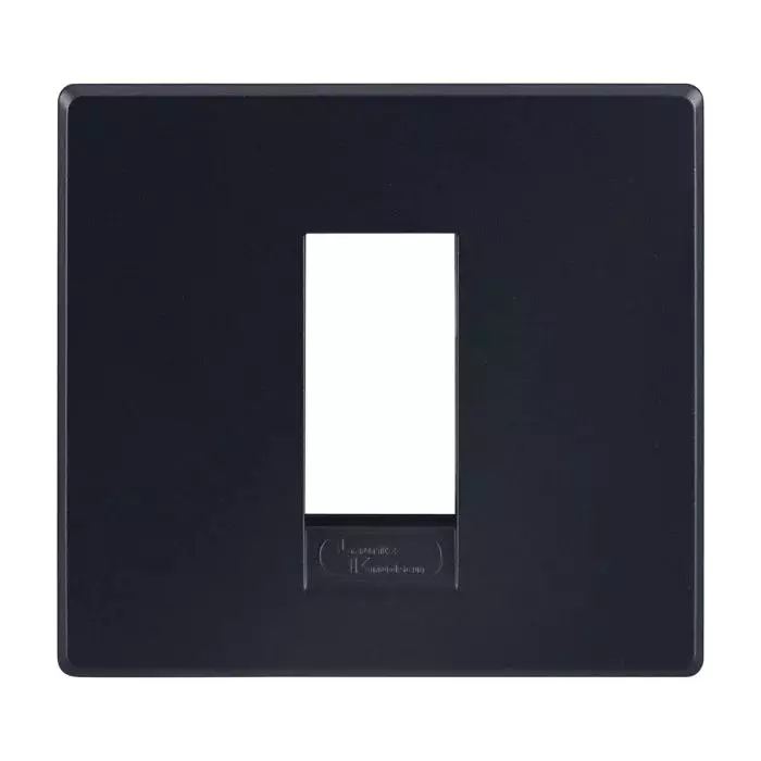 L&T [ Lauritz Knudsen ] Englaze Plastic Cover Plate With Plastic Grid Frame Sparkle Black Color 1 Module, CB92101FB01