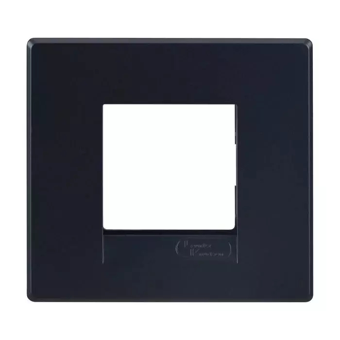 L&T [ Lauritz Knudsen ] Englaze Plastic Cover Plate With Plastic Grid Frame Sparkle Black Color 2 Module, CB92102FB01