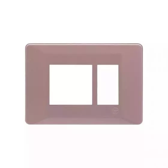 L&T [ Lauritz Knudsen ] Entice Cover Plate Without Grid Frame Vibrant Shade Rose Gold Color 3 Module, CB91103FL11
