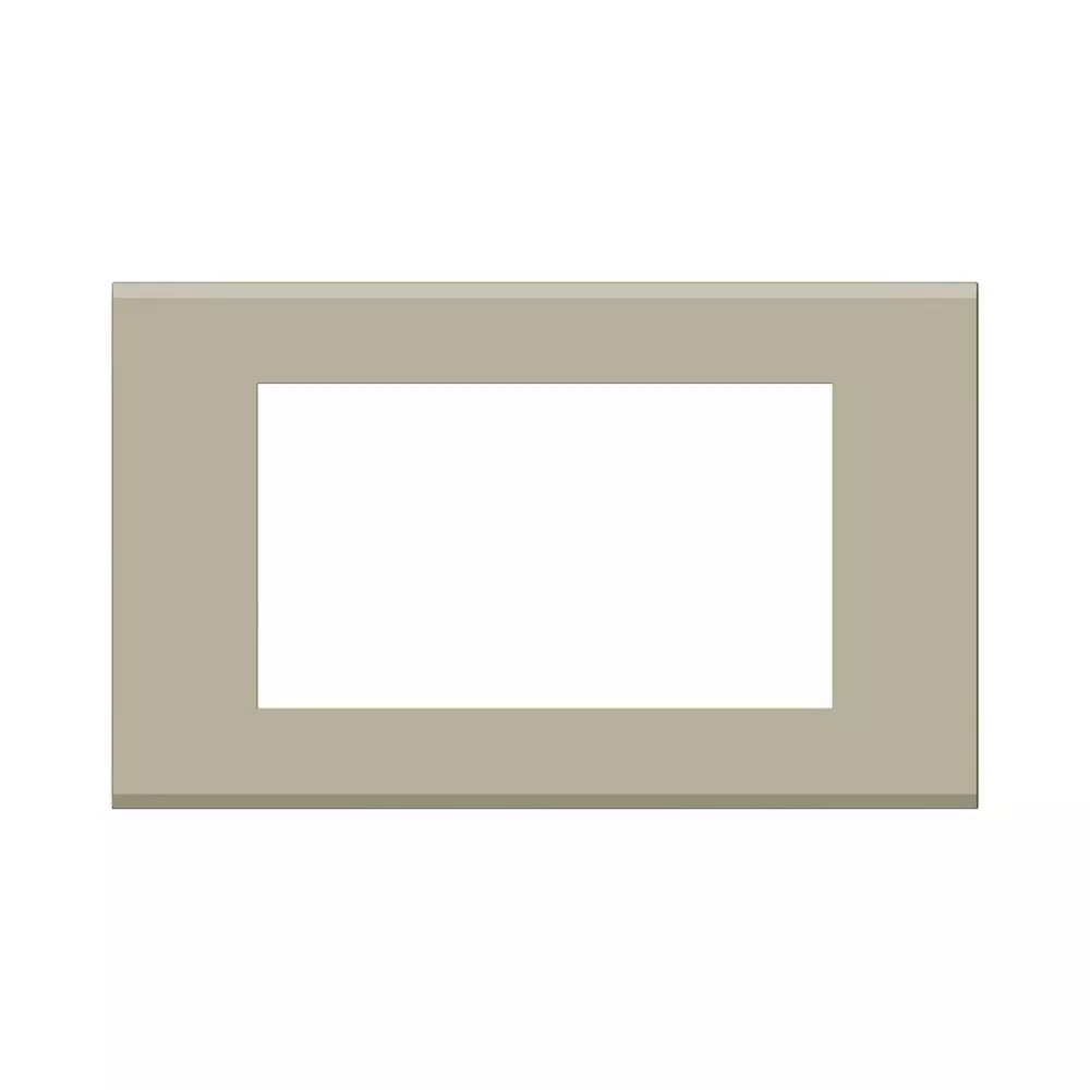 Norisys CUBE Series Flat'5 Plate 4 Module Solid Glass Smoked Silver for Integral Socket, DG304 .18